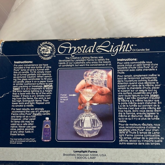 NWT Vintage LAMP LIGHT FARMS Crystal Lights Oil Candle Set, Ultra Pure Oil - Picture 6 of 12